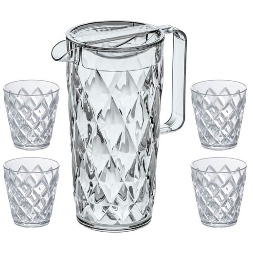 Pichet Pichet Cristal + 4 Verres Koziol