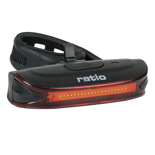 RATIO Luz de posição recarregável BikeLight. Relação de recarga da espiga de led da luz de posição traseira