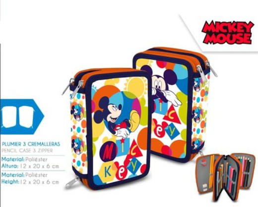 Mickey Estuche Plumier 3Cremallera 22087