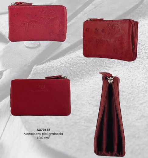 Monedero Piel Sakura 12X7  370618 Rojo