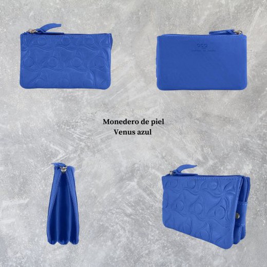 Monedero Piel Venus Azul             18a