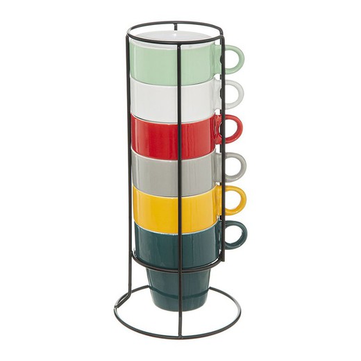 Caneca colorida com suporte de mesa