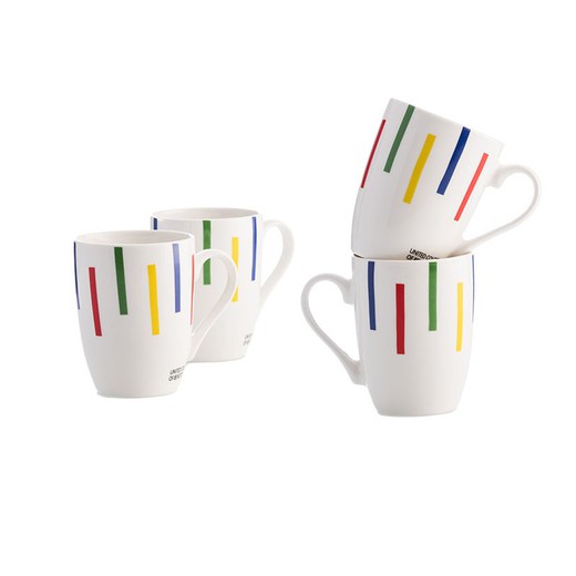 Mug Porcelana Benetton 4 Un. 360Ml