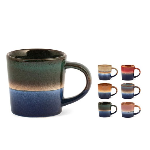 Pack 12 tazas café stoneware Soho. 100cc. Sin plato. Colores surtidos