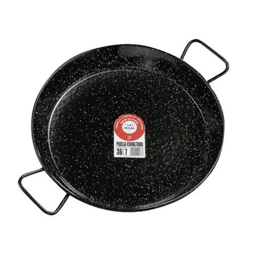 Panela para paella em aço vitrificado GARCIMA La Ideal Paellera em aço vitrificado 34 Cm. 6 Rac.