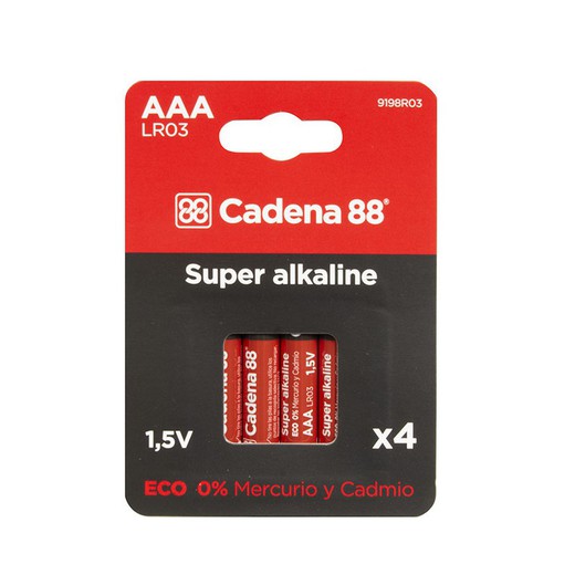 Pila Alcalina Aaa - Lr03 Bl.4 Cadena 88