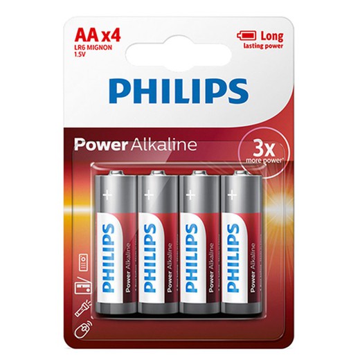 Bateria alcalina PHILIPS Powerlife Bl.4 Pilhas Alc.Philips Powerlife Lr06