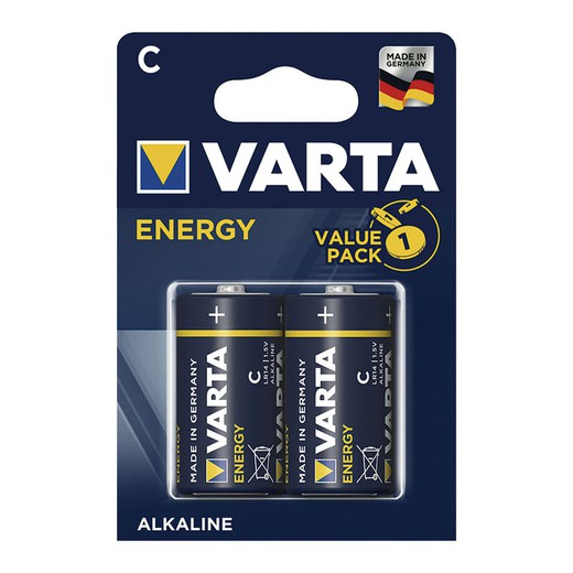 Bateria alcalina VARTA Energy. Bl.2 Baterias Alc. Varta Energy Lr14 C