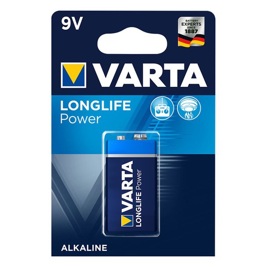 Bateria alcalina VARTA Longlife Power Bl.1 Bateria Alc.Longlife Power 6Lr61 9V