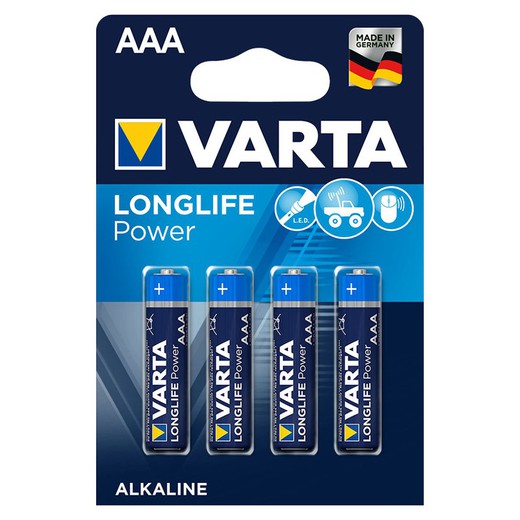 Pile alcaline VARTA Longlife Power Bl.4 Piles Alc.Longlife Power Lr03 Aaa