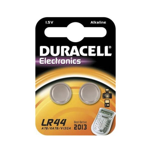 Célula botão alcalina DURACELL. Bateria Alc.Button Lr44 Dr Bl.2 Un. Duracell