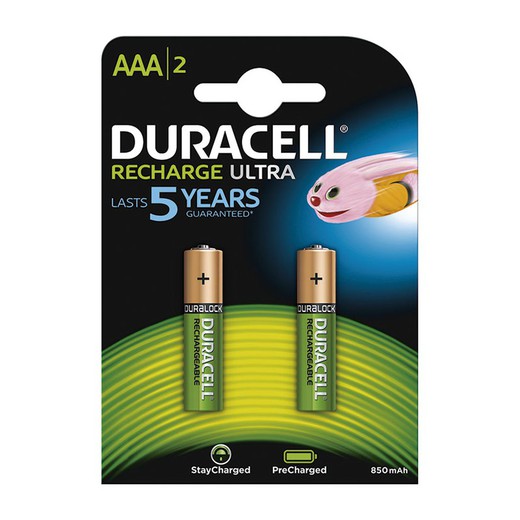 Bateria recarregável DURACELL. Bl.2 Baterias Recarregáveis Lr03 Duracell