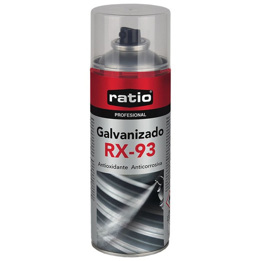 Pintura galvanitzada professional esprai RATIO RX-93 Spray Galv. Plata Professional Rx-93 400Ml