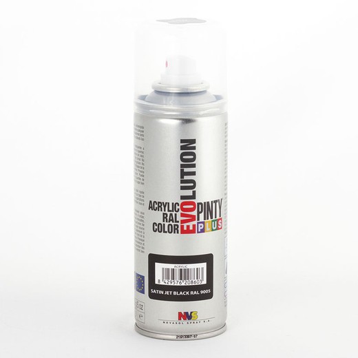 Tinta spray NOVASOL Evolution 200ml Tinta Spray Acrílica.Black Satin.200Ml