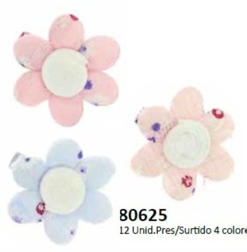 Pinza 2,5Cm Flor Estampada  R-80625