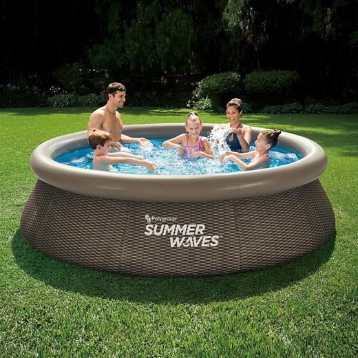 Piscina Autop.305X76Cm+Depur.Imit.Rattan