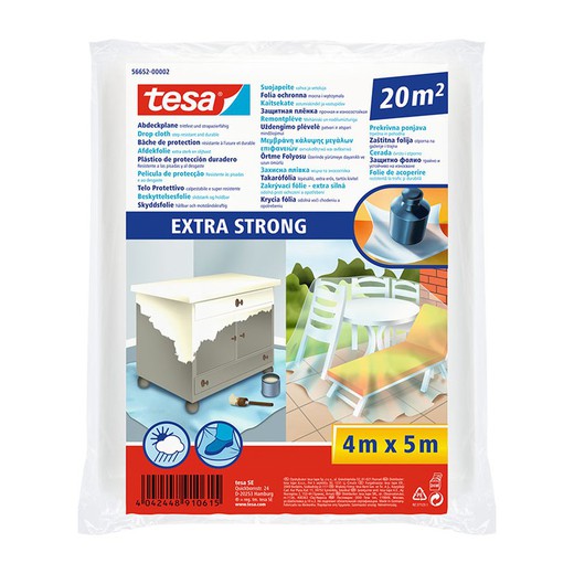 Peinture plastique de protection TESA Plastique de protection extra fort 20 M2. Extra fort