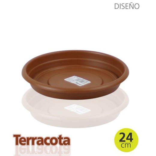 Plato Maceta Redonda Marron 24 Cm R-1977