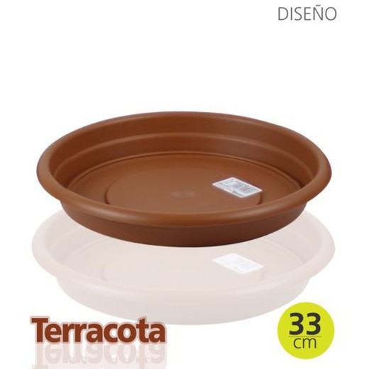 Plato Maceta Redonda Marron 33 Cm R-1979