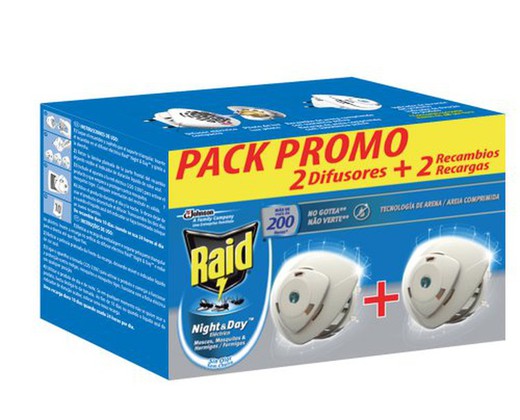 Raid Night&Day Mosquits Pack 2Apa+2Rec