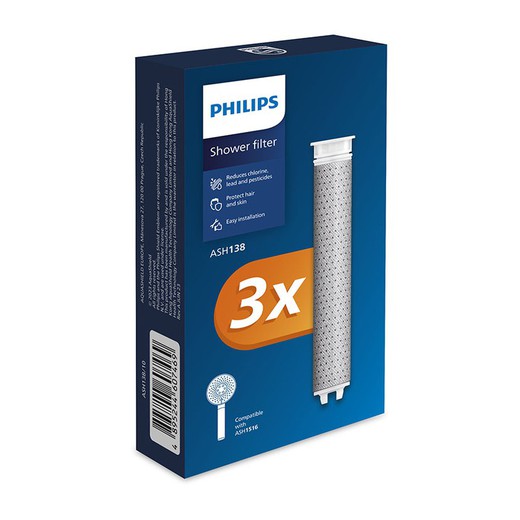 Recambio filtro teleducha Philips. 3 uds. Capacidad 5.000lts.