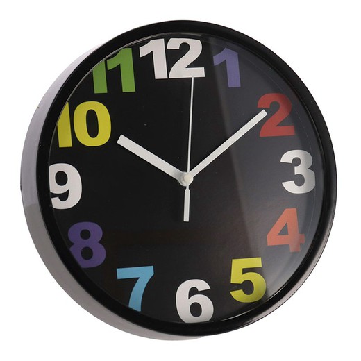 Reloj Pared Time 20 Cm. Negro