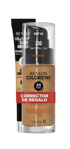 Revlon Maq. Base Oily 330 +Corrector Oje