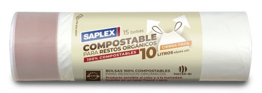 Sac Compostable Saplex 45X44 (15) 9L