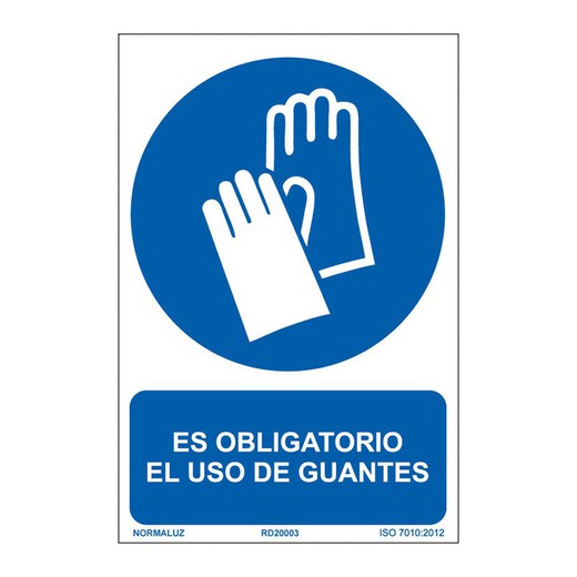 Se�Al Oblig El Uso De Guantes  210x300mm