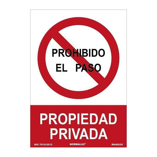 Se�Al Prohi Paso Propiedad Priva. 210x30