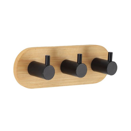 Serie Bambu/Negro. Percha Triple