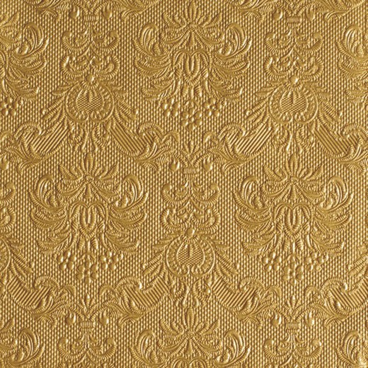 Servilleta 33x33 cm. grabada lisa oro. Paquete 16 unidades