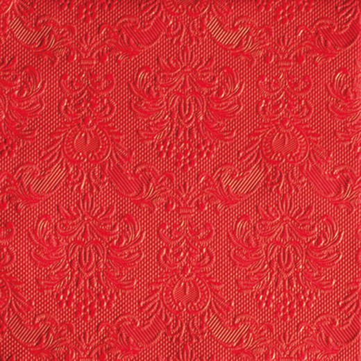 Servilleta 33X33Cm. Grabada Lisa Roja