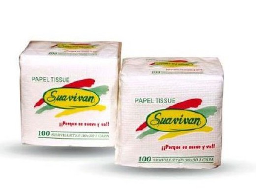 Servilleta Suavivan 2C 33X33 Blanca(100)