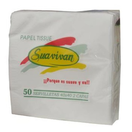 Serviette Suavivan 2C 40X40 Blanc (50)