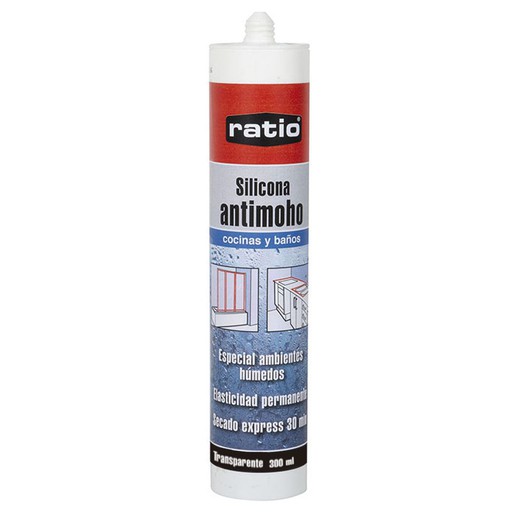 Silicone anti-moisissure RATIO Silicone Kitchen.Bathrooms Ratio Trans.300 Ml.