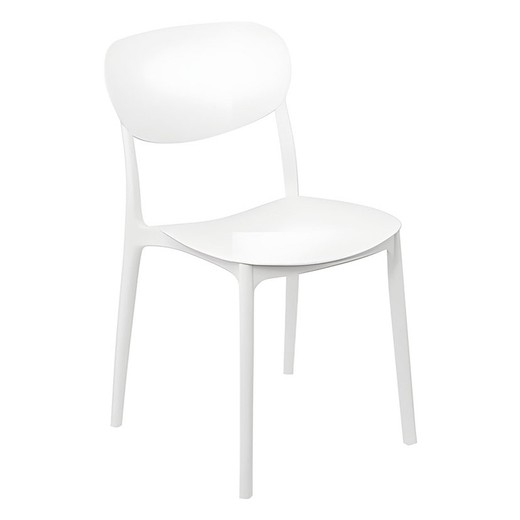 Silla apilable plástico 40X40Xh56 cm blanca