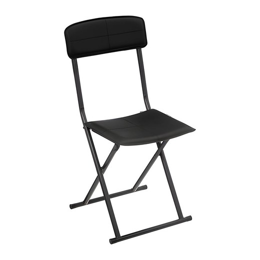 Silla plegable de pvc y piel sintt 40,5x46xh 86 cm negra