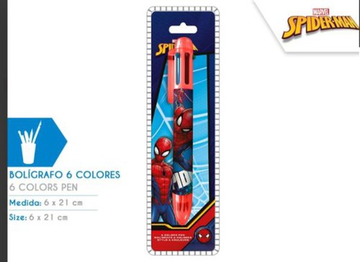 Spiderman Boligrafo 6 Colores Mv16028