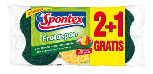 Spontex Frotaspon Fibra C/Éponge (2+1)