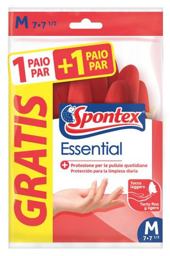 Spontex Guante Essential (1+1) T/7 Med