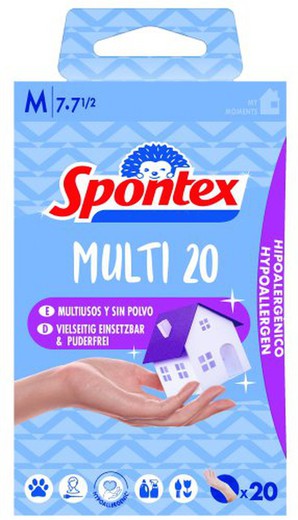 Spontex Guante Vinilo T/7 Med Multi(20)