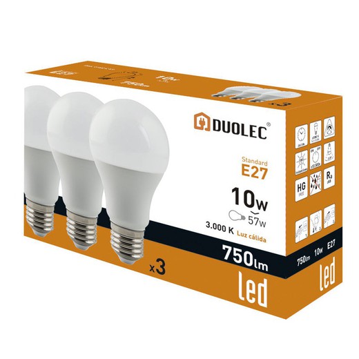 Pacote Padrão 3 Bomba.Led.Padrão 10W 3000K 750Lm