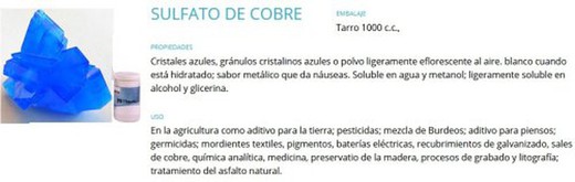 Sulfato De Cobre Polvo Bote 1 Kg