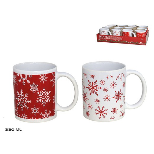 Taza Mug Copos De Nieve 330 Ml.