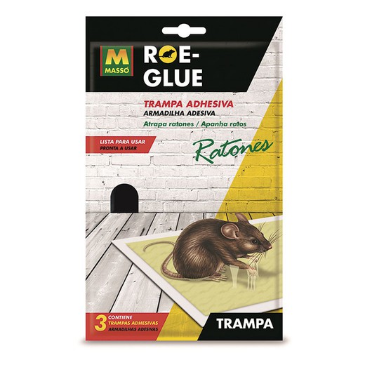 Trampa adhesiva ratolins MASSÓ. Trampa Adhes. Ratolins Roe-Glue (3 Uds.)
