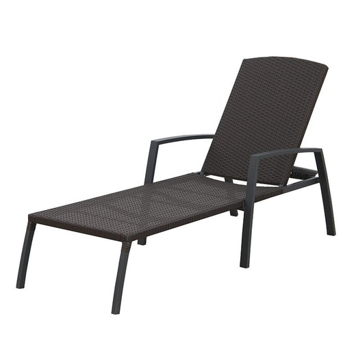 Chaise longue empilable. Chaise longue empilable. Acier/Rotin 190X63 Cm