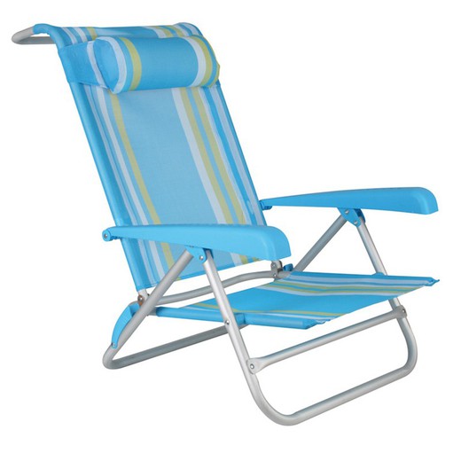 Chaise longue de plage en aluminium/textilène. Chaise longue de plage en alun/textilène.Boîte 4 Un