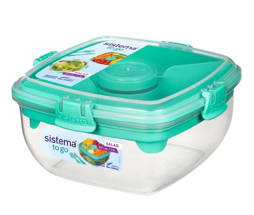 Tupper Sistema Cuadrado 1100 Ensalada