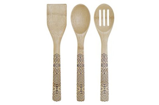 Utensilios Bambu Set-3 Espat/Cuch/Cuch